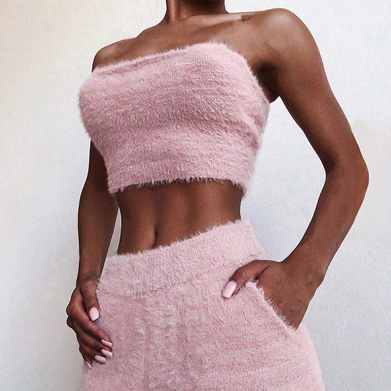 Summer Women's Casual Plush Two-Piece Set