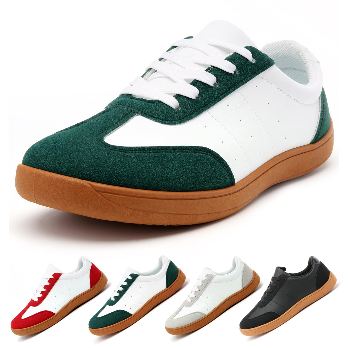 AIMINUO Womens Mens Classic Leather Sneakers